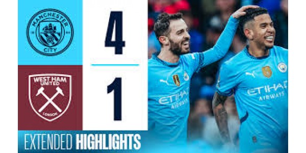 Manchester City verslaat West Ham thuis